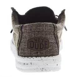 Heydude Men's Hey Dude Wally E Dark Brown Linen Casual Shoe -Western Cowboy Equipment Shop 40005 2BQ 04