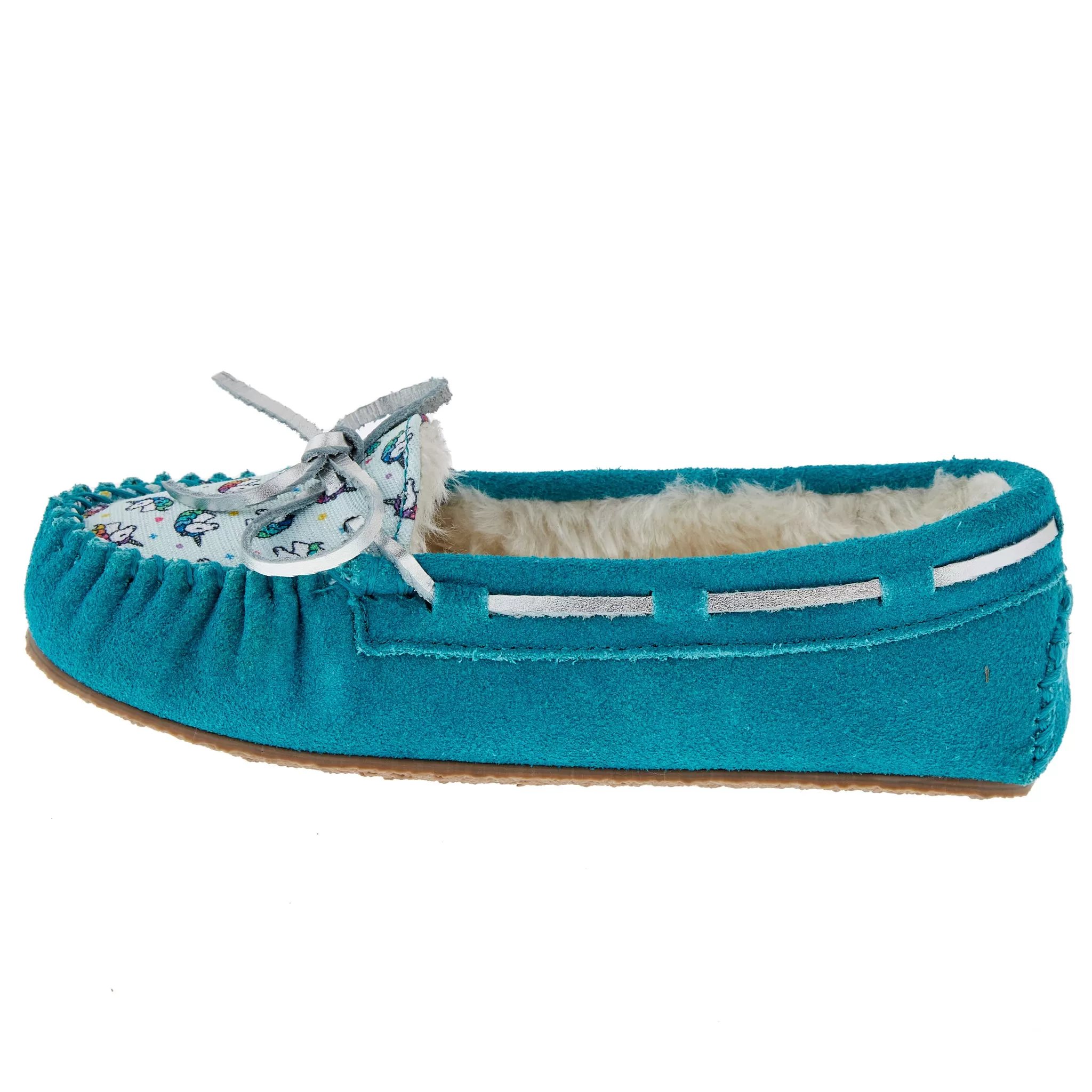 Minnetonka Kids Cassie Turquoise Unicorn Slipper 5 Minnetonka Kids Cassie Turquoise Unicorn Slipper - Image 3