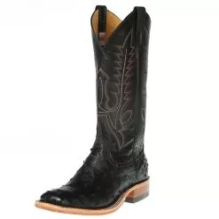 Anderson Bean Men's Black Full Quill Ostrich Cowboy Boots