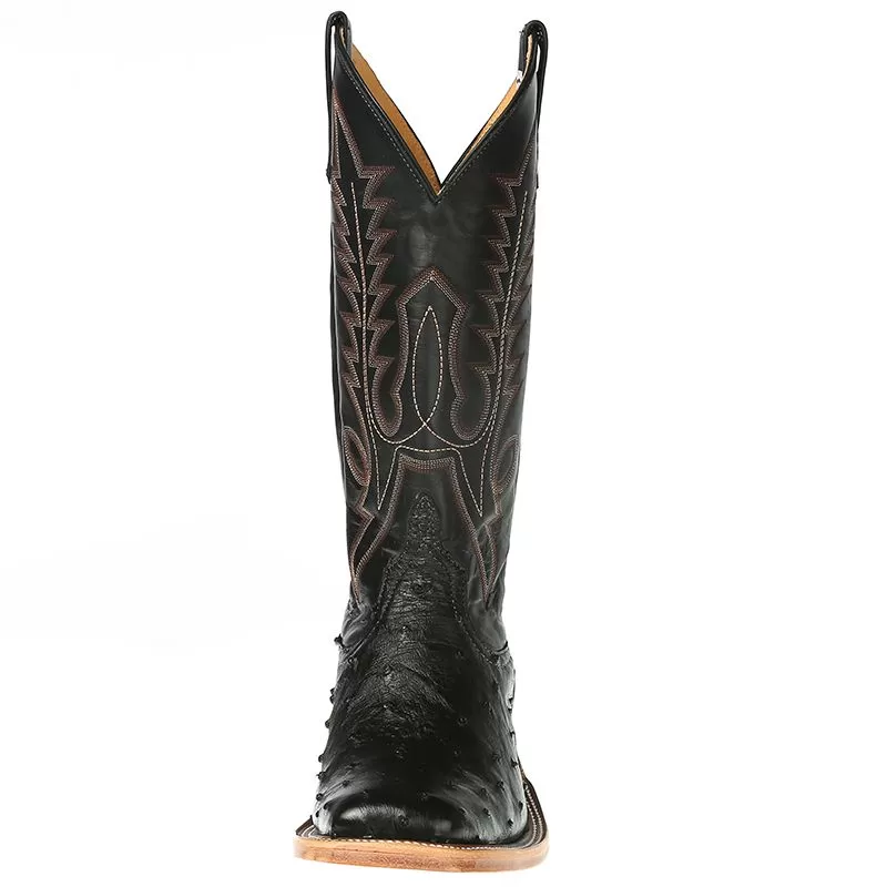 Anderson Bean Men's Black Full Quill Ostrich Cowboy Boots 4 Anderson Bean Men's Black Full Quill Ostrich Cowboy Boots - Image 2