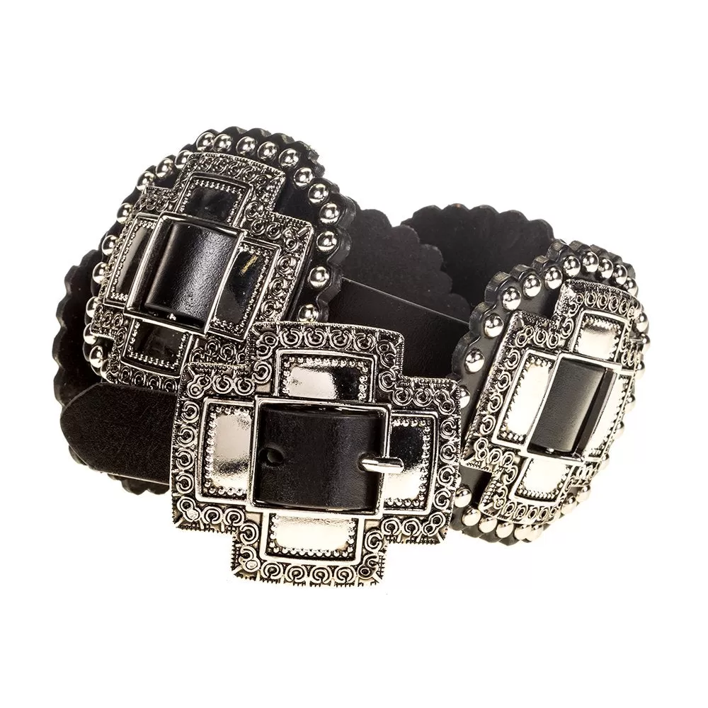 Gem Dandy Accessories Women's Black Cross Concho Belt 6 Gem Dandy Accessories Women's Black Cross Concho Belt - Image 4