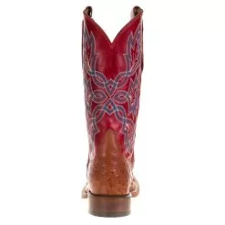 Men's Tony Lama Royston Brandy Full Quill Ostrich 13in. Red Top Cowboy Boots -Western Cowboy Equipment Shop 6042 3