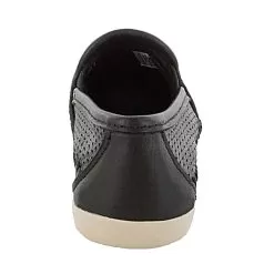 Minnetonka Women's Minnetonka Pacific Black Leather Perforated Slip On -Western Cowboy Equipment Shop 670P 21