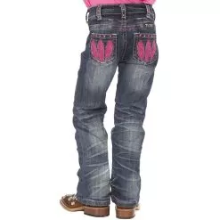 Girl's Cowgirl Tuff Fly Free Pink Feather Jeans -Western Cowboy Equipment Shop 74998 default l