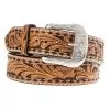 Western Fashion Men's Twisted X Tan Floral Brown Buckstitch Belt -Western Cowboy Equipment Shop 76401 default l