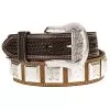 Western Fashion Men's NRS Leather Belt With Square Concho -Western Cowboy Equipment Shop 77424 default l