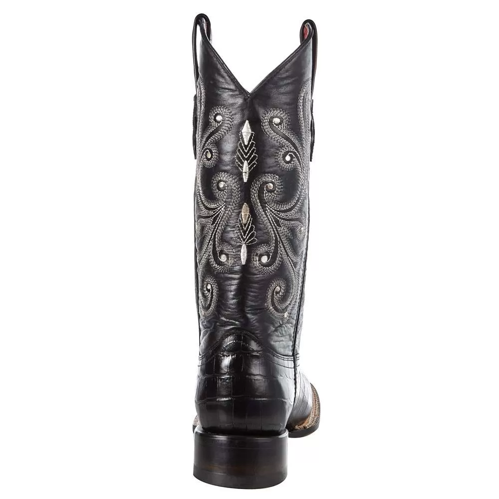 Ferrini Women's Black Gator Belly Print Cowgirl Boots 6 Ferrini Women's Black Gator Belly Print Cowgirl Boots - Image 4