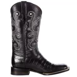 Ferrini Women's Black Gator Belly Print Cowgirl Boots 11 Ferrini Women's Black Gator Belly Print Cowgirl Boots -Western Cowboy Equipment Shop 90793 04 5