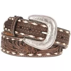 Mens Brown Floral Belt