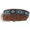 Western Fashion Mens Brown Belt With Blue And Turquoise Beading XIBB101 -Western Cowboy Equipment Shop 92804 default l