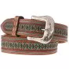 Western Fashion Mens Brown Belt With Turquoise Design -Western Cowboy Equipment Shop 92839 default l