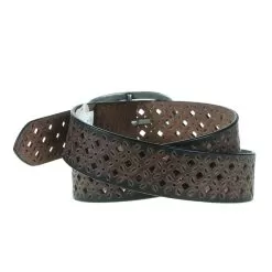Gem Dandy Accessories Womens Vintage Brown Perforated Belt -Western Cowboy Equipment Shop 9622300 200 1