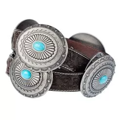 Women's Floral Oval Concho Belt -Western Cowboy Equipment Shop A1531002 2