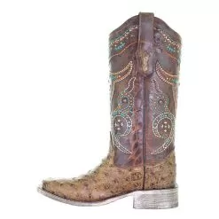 Corral Women`sCorral Honey Ostrich Square Toe Boot -Western Cowboy Equipment Shop A4045 3