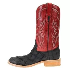 Corral Men's Corral Rodeo Performance Black Matte Fish 12in.Red Top Square Toe Boots -Western Cowboy Equipment Shop A4049 2