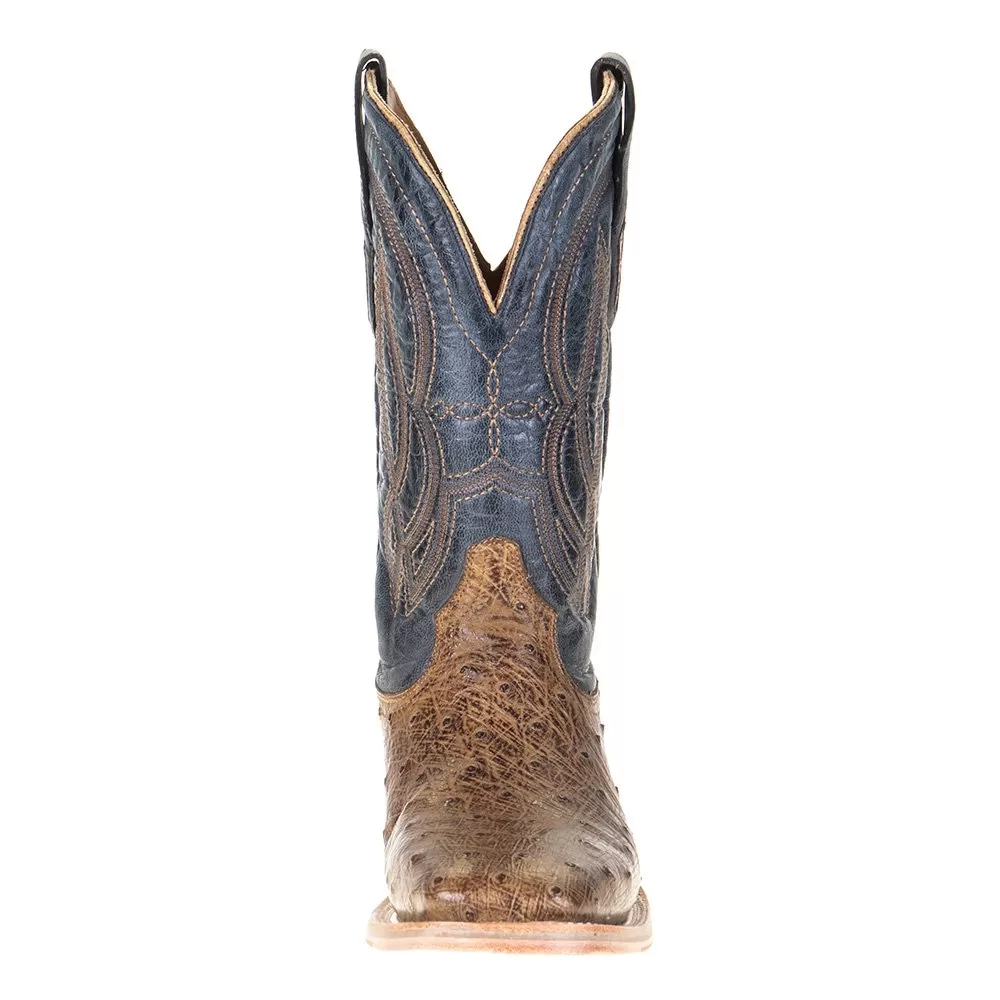 Corral Men's Corral Rodeo Performance Tan Orix FQ Ostrich 12in. Navy Embroidery Top Square Toe 4 Corral Men's Corral Rodeo Performance Tan Orix FQ Ostrich 12in. Navy Embroidery Top Square Toe - Image 2