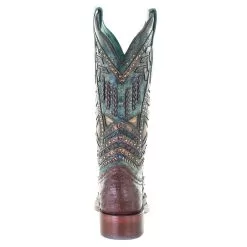 Corral Women`s Brown/Turq FQ Ostrich 13 Turq Top -Western Cowboy Equipment Shop A4059 4