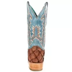 Corral Women's Brown Fish Blue Top Boot -Western Cowboy Equipment Shop A4205 4