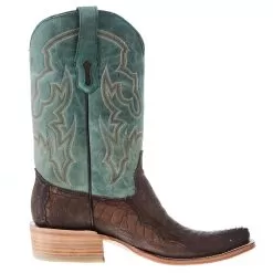 Corral Men`s Brown Ostrich Leg 12` Green Embroidery Top Sq Toe Boot 11 Corral Men`s Brown Ostrich Leg 12` Green Embroidery Top Sq Toe Boot -Western Cowboy Equipment Shop A4293 05