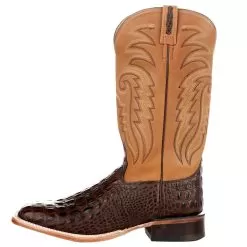 Old West Men's Old West Brown Horn Back Caiman Print 13in. Tan Top Square Toe Boot -Western Cowboy Equipment Shop BSM1886 3