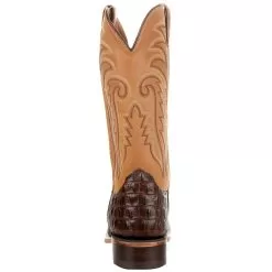 Old West Men's Old West Brown Horn Back Caiman Print 13in. Tan Top Square Toe Boot -Western Cowboy Equipment Shop BSM1886 4