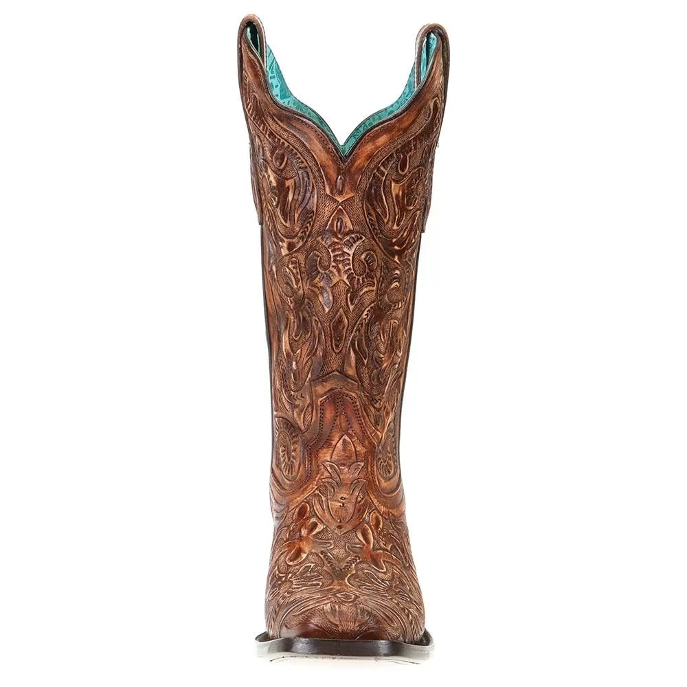 Corral Women's Corral Brown Tooled Boot 4 Corral Women's Corral Brown Tooled Boot - Image 2