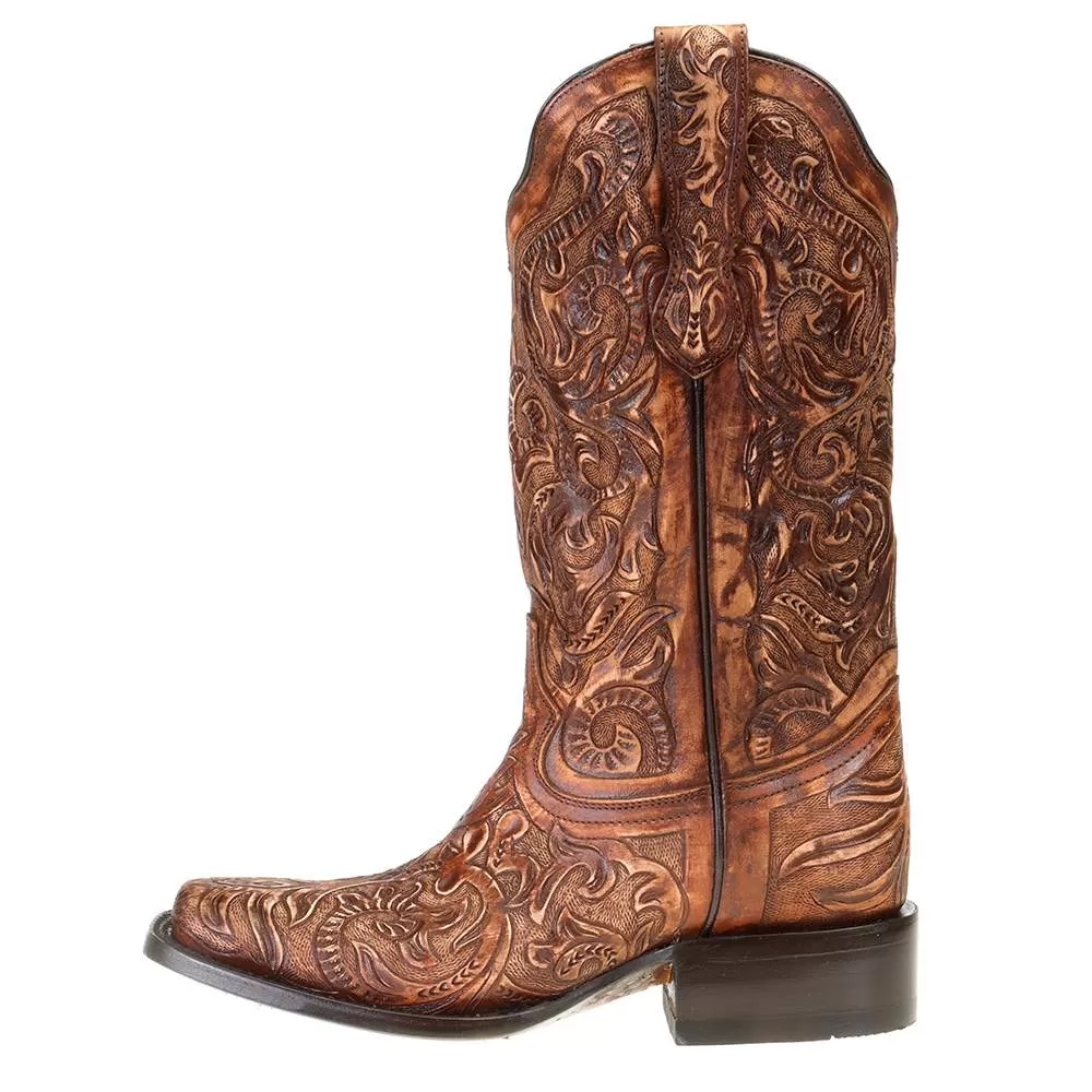 Corral Women's Corral Brown Tooled Boot 5 Corral Women's Corral Brown Tooled Boot - Image 3