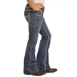 Rock & Roll Denim Girl's Extra Stretch Dark Wash Trousers -Western Cowboy Equipment Shop G5F9516 3