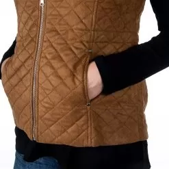 True Blue Womens Curium Suede Quilted Vest -Western Cowboy Equipment Shop HM03COG 2