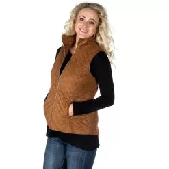 True Blue Womens Curium Suede Quilted Vest -Western Cowboy Equipment Shop HM03COG 3