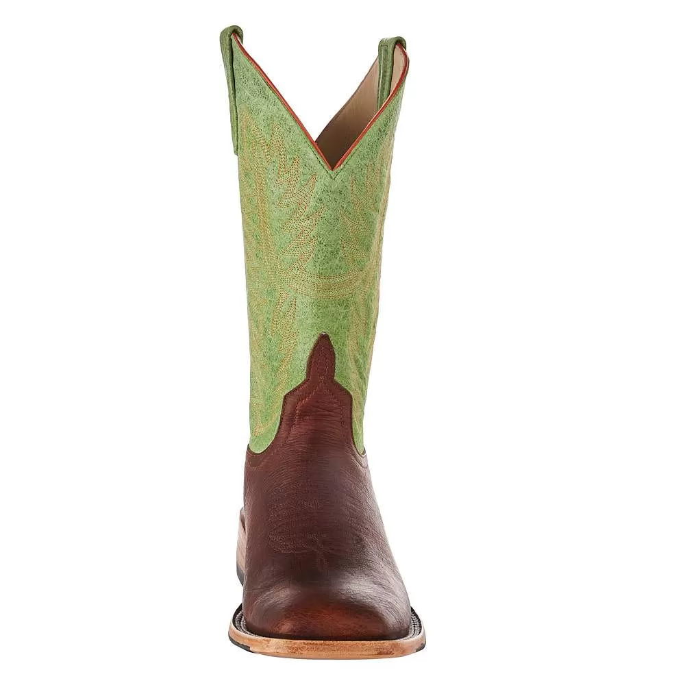 Horsepower Men's Men's Top Hand Antique Saddle Smooth Ostrich 13in. Green Top Square Toe Boot 4 Horsepower Men's Men's Top Hand Antique Saddle Smooth Ostrich 13in. Green Top Square Toe Boot - Image 2