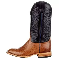 Horsepower Men's Horsepower Top Hand Rum Brown Glazed Smooth Ostrich 13' Blue Top Boot 9 Horsepower Men's Horsepower Top Hand Rum Brown Glazed Smooth Ostrich 13' Blue Top Boot -Western Cowboy Equipment Shop HP8050 3
