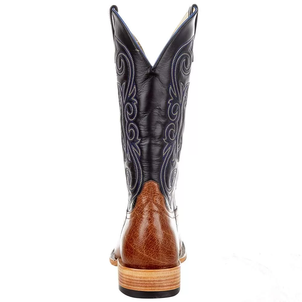 Horsepower Men's Horsepower Top Hand Rum Brown Glazed Smooth Ostrich 13' Blue Top Boot 6 Horsepower Men's Horsepower Top Hand Rum Brown Glazed Smooth Ostrich 13' Blue Top Boot - Image 4