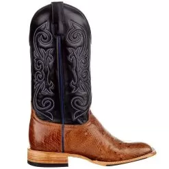 Horsepower Men's Horsepower Top Hand Rum Brown Glazed Smooth Ostrich 13' Blue Top Boot 11 Horsepower Men's Horsepower Top Hand Rum Brown Glazed Smooth Ostrich 13' Blue Top Boot -Western Cowboy Equipment Shop HP8050 5