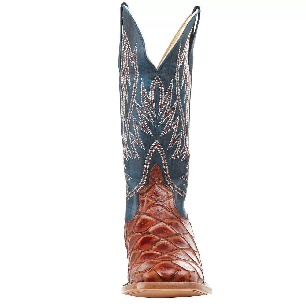 Horsepower Boots Kid's Cognac Filet Of Fish Seas Turquoise Top Cowboy Boots 4 Horsepower Boots Kid's Cognac Filet Of Fish Seas Turquoise Top Cowboy Boots - Image 2