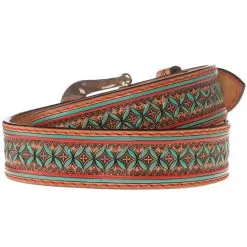 Western Fashion Mens Brown Belt With Turquoise Design -Western Cowboy Equipment Shop IB1061 1