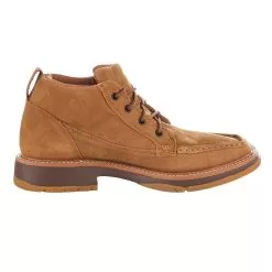 Wrangler Footwear Men's Wrangler Light Tan Suede 4' Square Moc Toe Lace Up Casual Shoe -Western Cowboy Equipment Shop KMC0009 4
