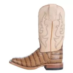 Macie Bean Girls Toasted Caiman Print Bleached Bone Cowboy Boot -Western Cowboy Equipment Shop MK9158 2
