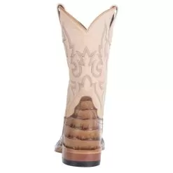 Macie Bean Girls Toasted Caiman Print Bleached Bone Cowboy Boot -Western Cowboy Equipment Shop MK9158 3