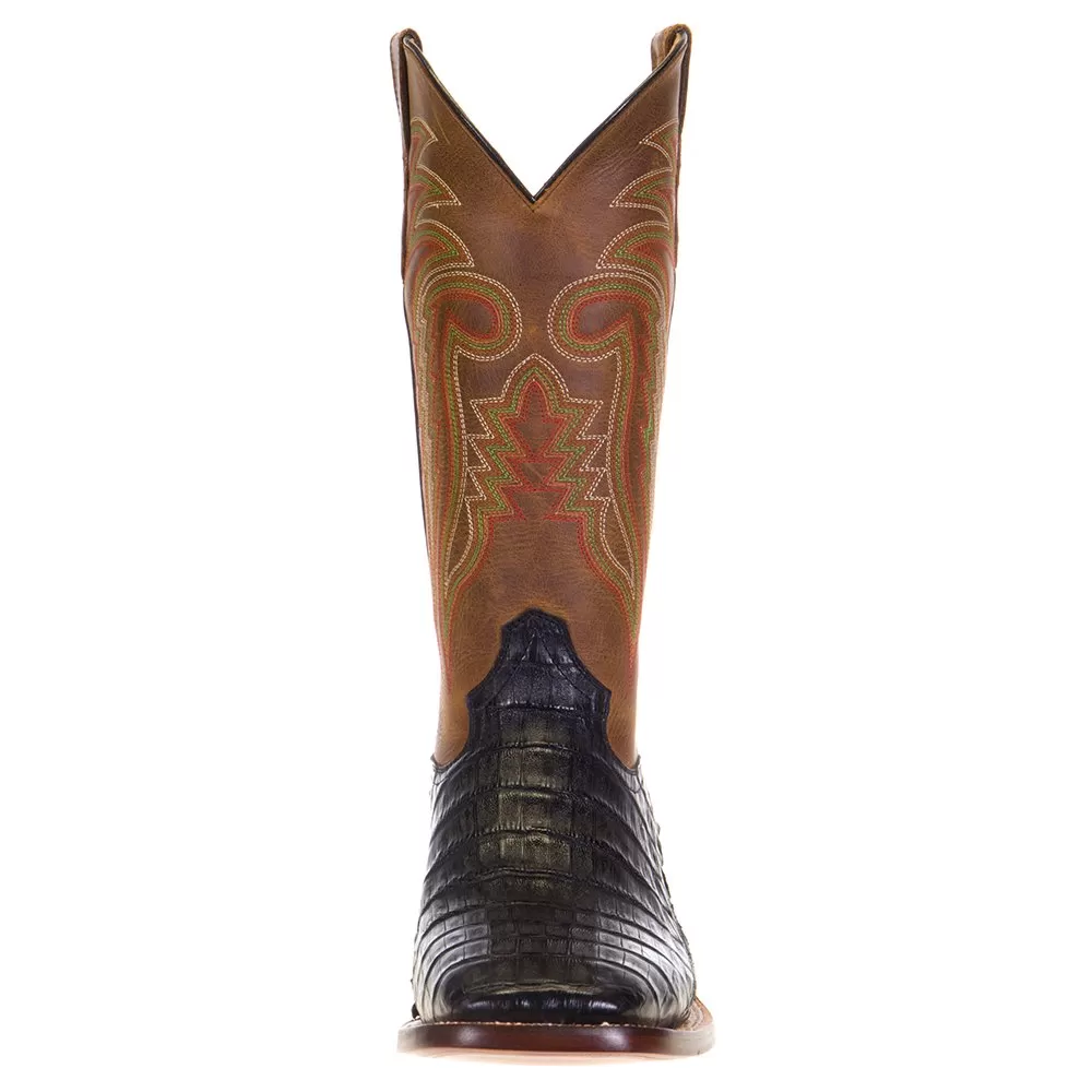 R Watson Boots Men's R Watson Black Caiman Tail 13in. Mad Dog Tan Top Boots 4 R Watson Boots Men's R Watson Black Caiman Tail 13in. Mad Dog Tan Top Boots - Image 2