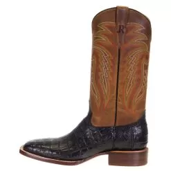 R Watson Boots Men's R Watson Black Caiman Tail 13in. Mad Dog Tan Top Boots 9 R Watson Boots Men's R Watson Black Caiman Tail 13in. Mad Dog Tan Top Boots -Western Cowboy Equipment Shop MU10000 2