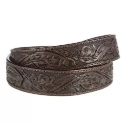 Vogt Silversmiths 1 1/2in. Saddle Brown Skived Edge Running Leaf Belt -Western Cowboy Equipment Shop NRS41 084 2