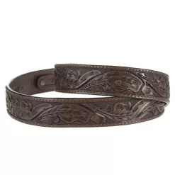 Vogt Silversmiths 1 1/2in. Saddle Brown Skived Edge Running Leaf Belt -Western Cowboy Equipment Shop NRS41 084 3