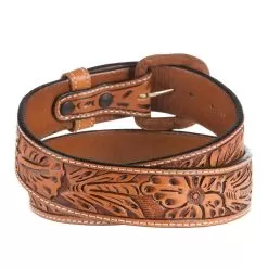 Vogt Silversmiths 1.5in. Russet Sheridan Floral Tooled Belt 7 Vogt Silversmiths 1.5in. Russet Sheridan Floral Tooled Belt -Western Cowboy Equipment Shop NRS41 405 2