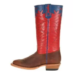 Olathe Boot Company Kid's Red & Blue Spider Web Cowboy Boots -Western Cowboy Equipment Shop OK42 2