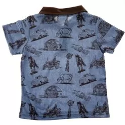 Shea Baby Boy's Blue Farm Print Polo Shirt -Western Cowboy Equipment Shop POLO04 02