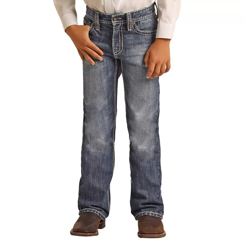 Boy's Rock N Roll Denim Medium Wash Denim Jeans 4 Boy's Rock N Roll Denim Medium Wash Denim Jeans - Image 2