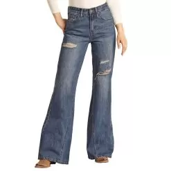 Rock & Roll Denim Distress Comfort Flare -Western Cowboy Equipment Shop RRWD8HR0GX 2