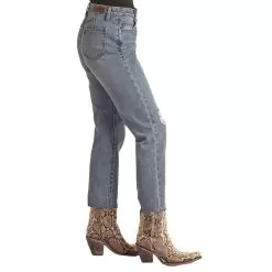 Rock & Roll Denim Women's High Rise Distressed Cropped Straight -Western Cowboy Equipment Shop RRWD9HRZQT 3