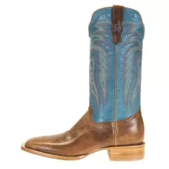 R Watson Boots Men`s Palomino Tan Cowhide 13` Blue Luster Top Square Toe -Western Cowboy Equipment Shop RW8005 2 2 Edit